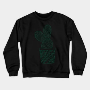 Bunny Ear Cactus // Green Crewneck Sweatshirt